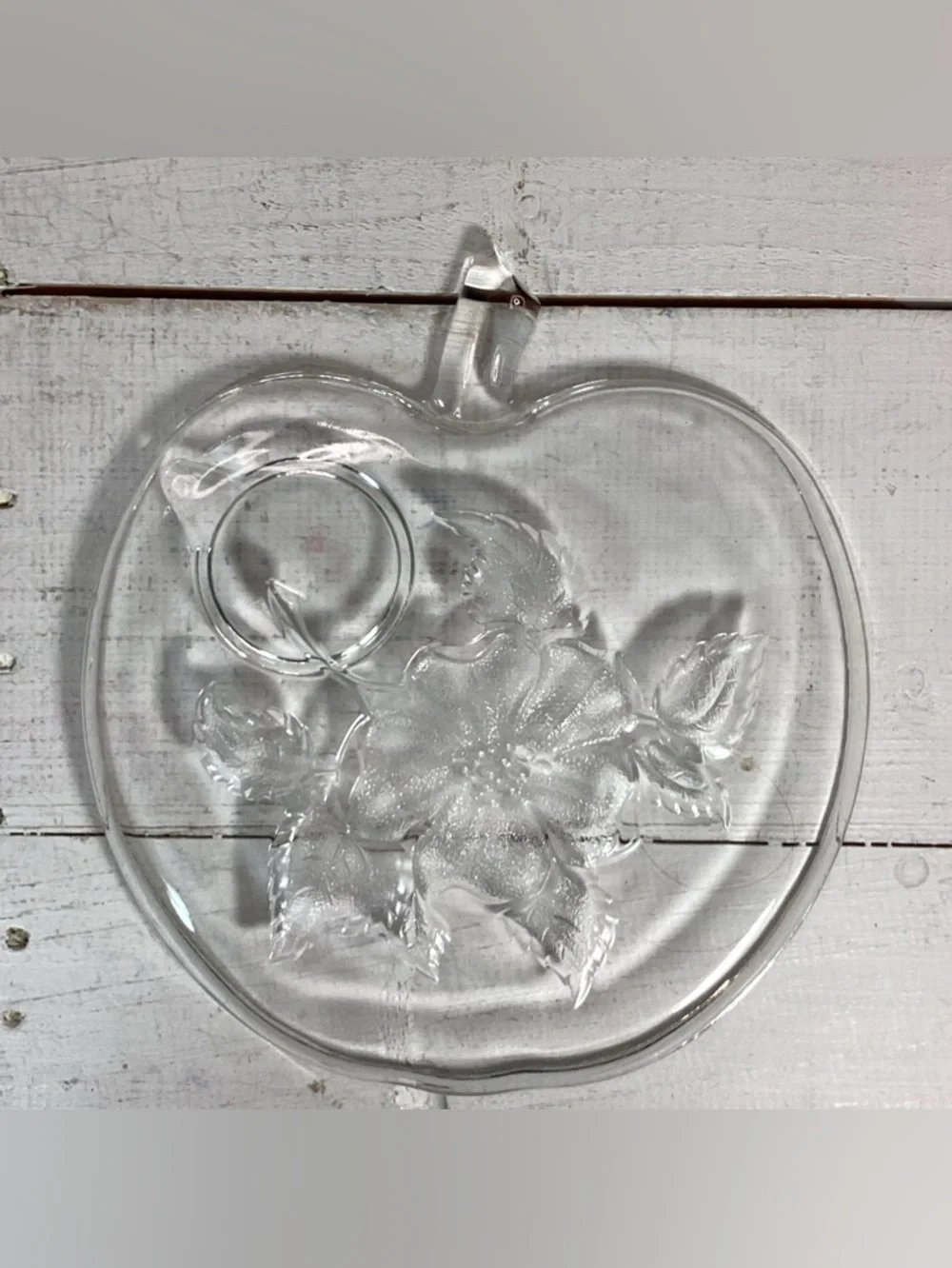 Glass Pair Vintage Hazel Atlas Apple Snack Luncheon Plates and Cups